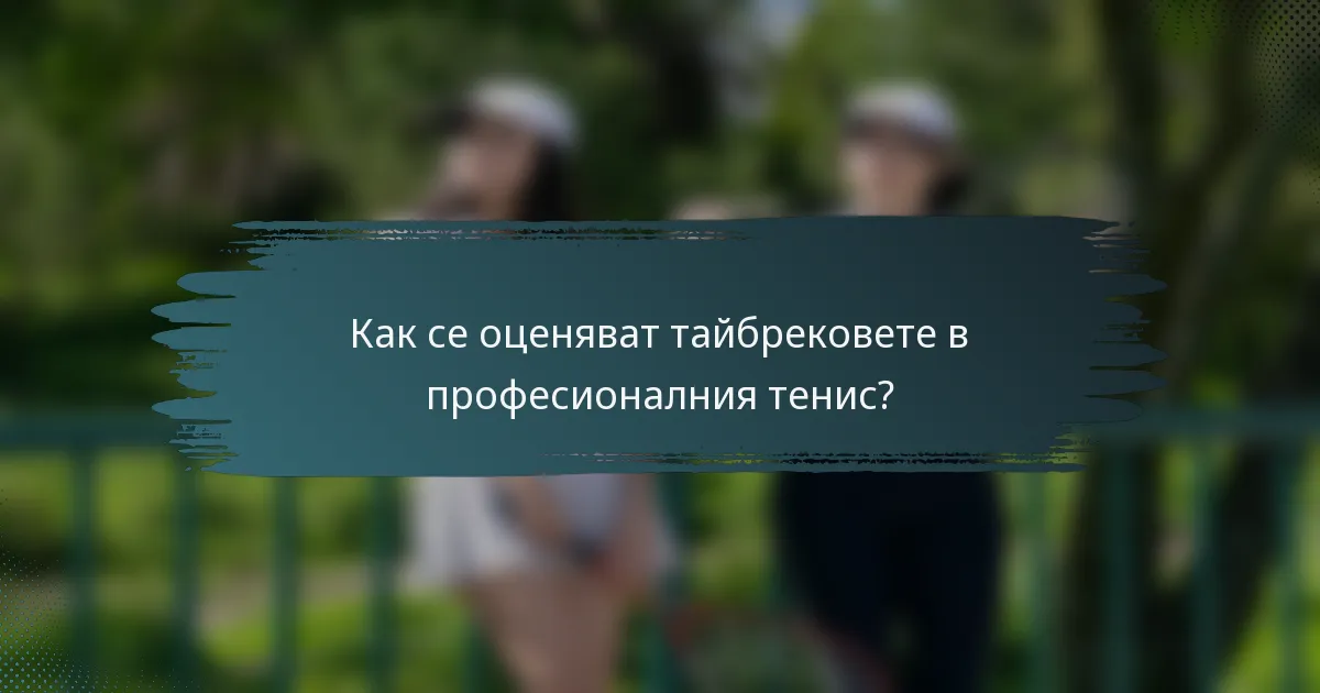 Как се оценяват тайбрековете в професионалния тенис?