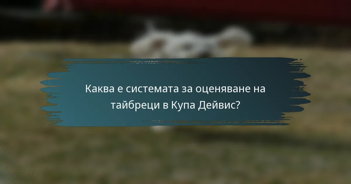 Каква е системата за оценяване на тайбреци в Купа Дейвис?